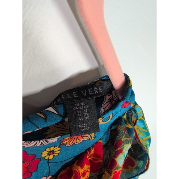 BELLE VERE Boho Floral Flowy Blouson Peasant Blouse XS EUC - Picture 5 of 8